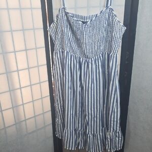 Torrid Blue and White Striped Mini Dress